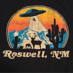 Mad Engine black Roswell New Mexico T-Shirt L